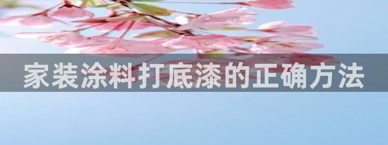 ag和记app：家装涂料打底漆的正确方法