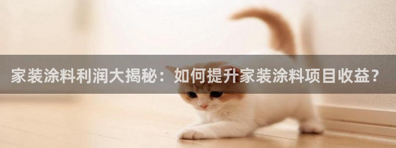 和记官网登陆：家装涂料利润大揭秘：如何提升家装涂料项目收益？